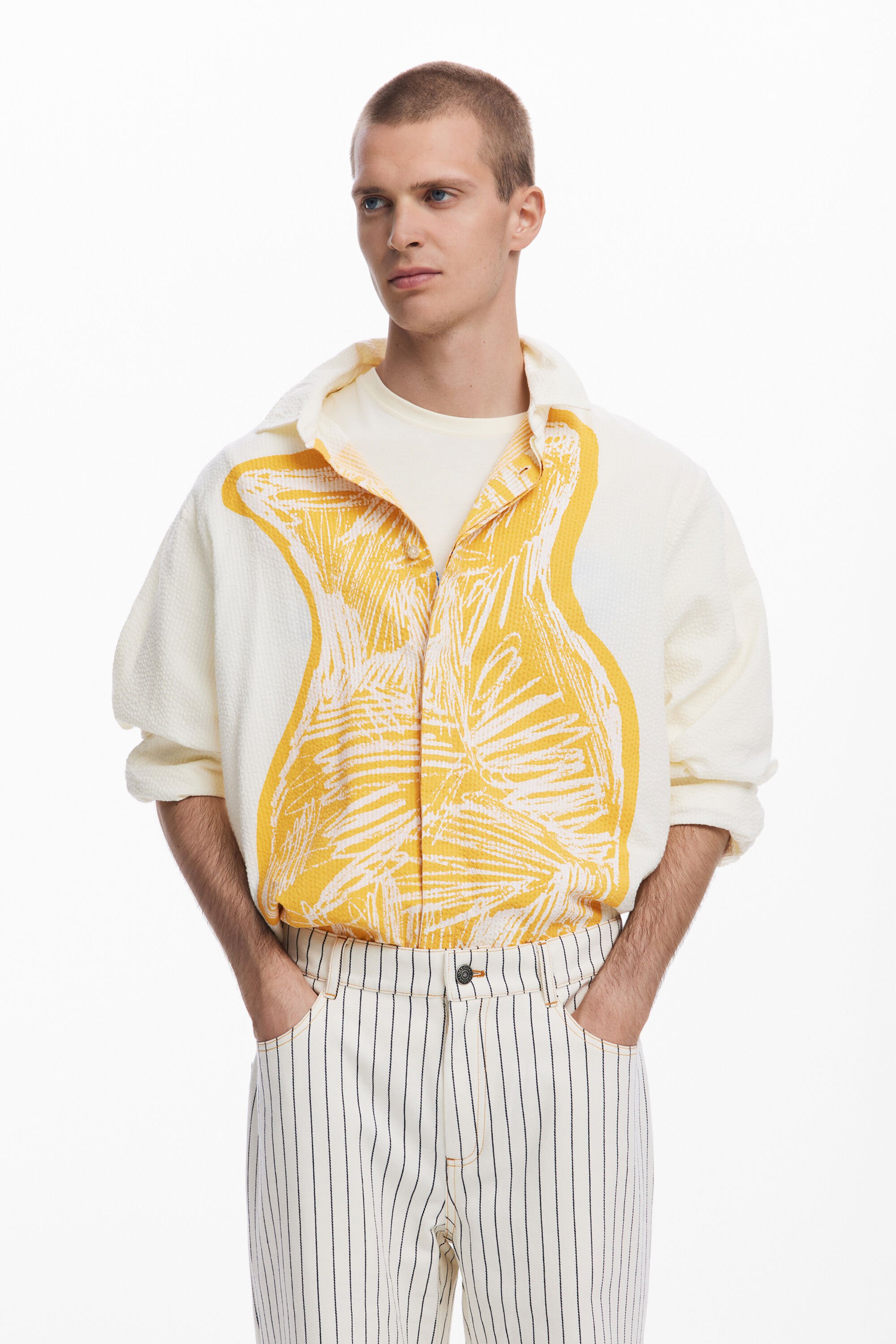 desigual Overhemd met vaasprint aan de voorkant - BROWN