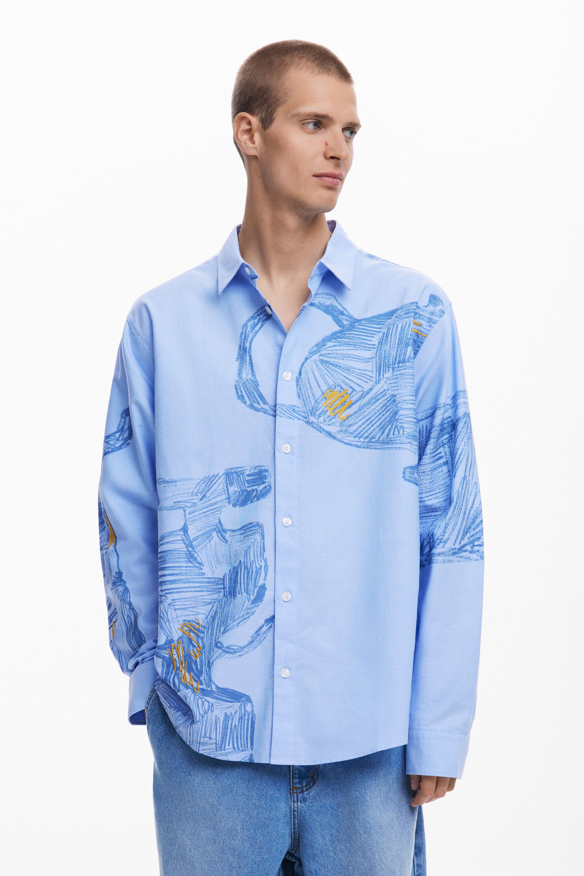 desigual Pottenbakkersoverhemd met lange mouwen - BLUE