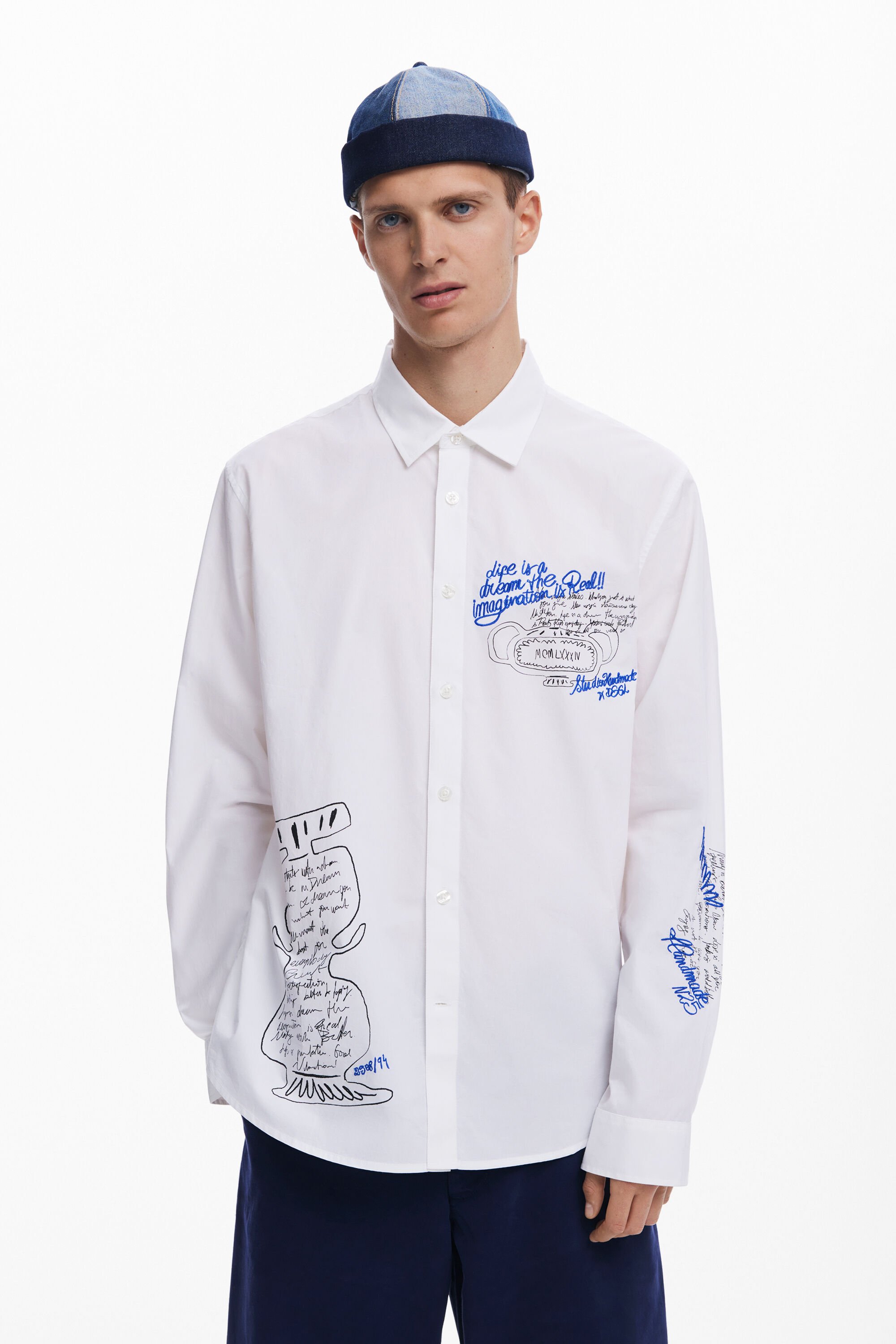 desigual Kalligrafisch overhemd - WHITE