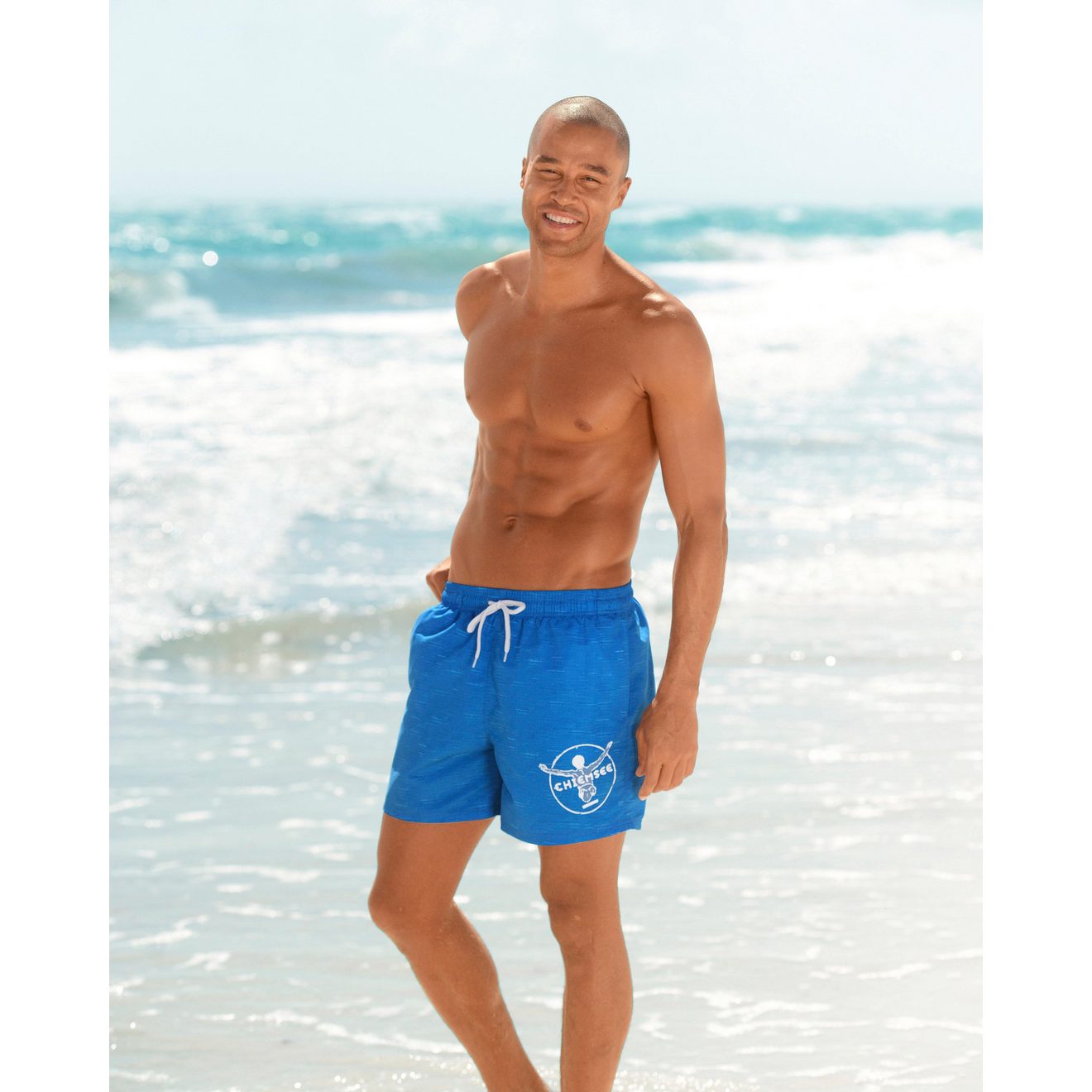 Chiemsee Zwemshort Mêlee met logoprint, zijzakken