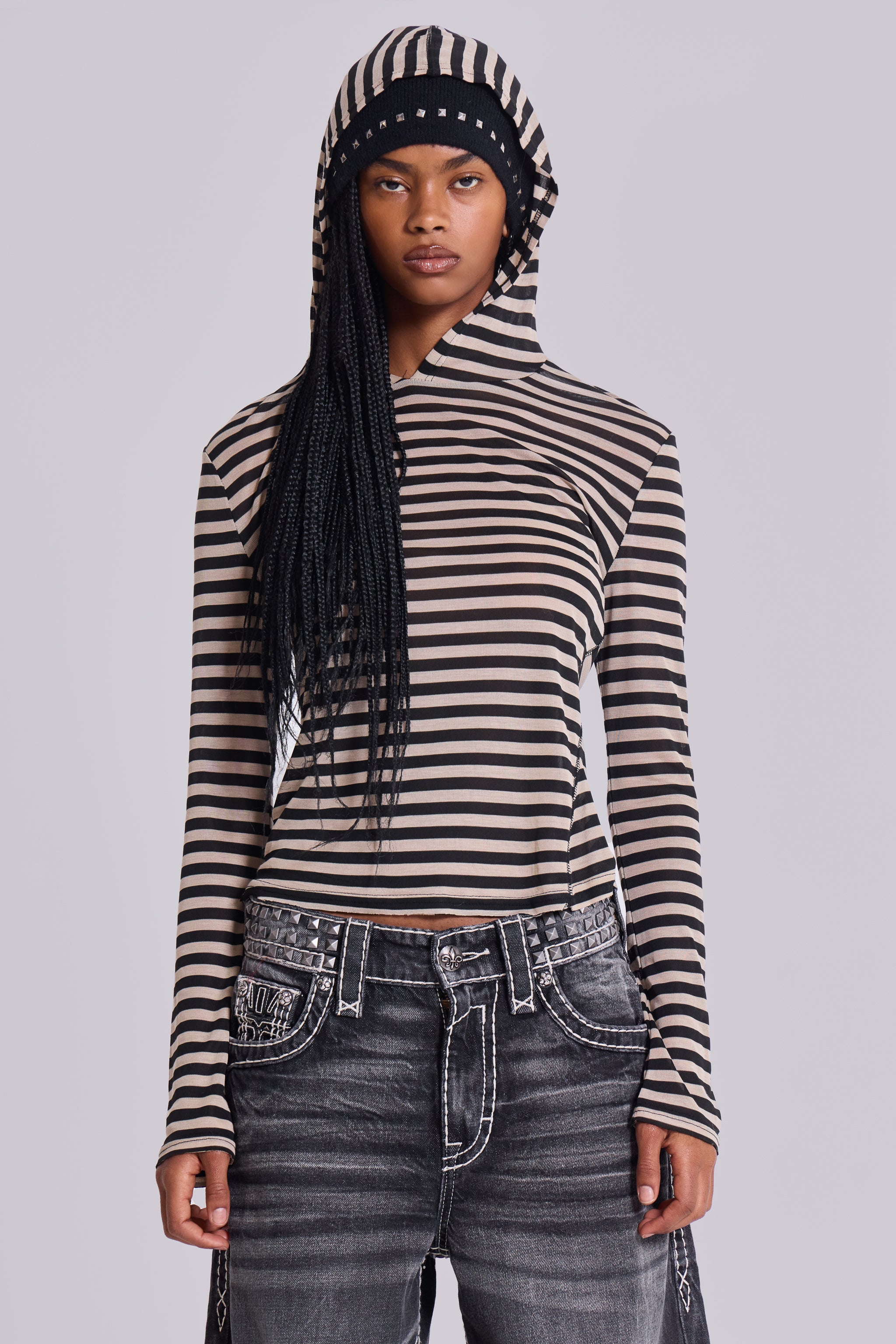 Jaded London Stripe Mist Hoodie