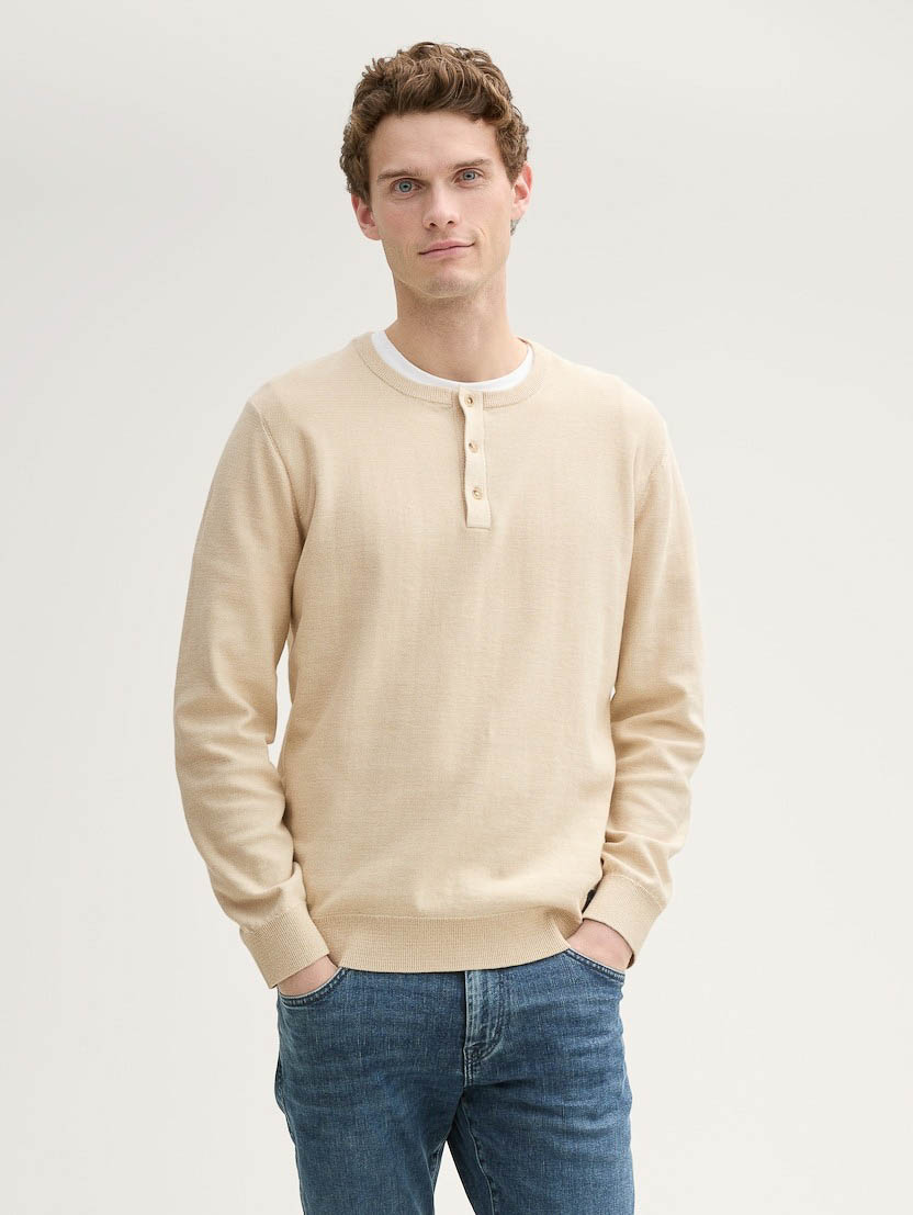 tomtailor Tom Tailor Fine Striped Knit Henley