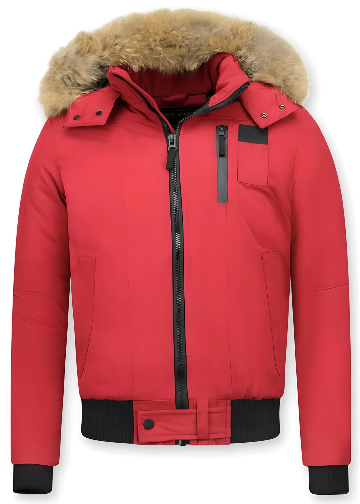 Enos Korte winterjas met bontkraag