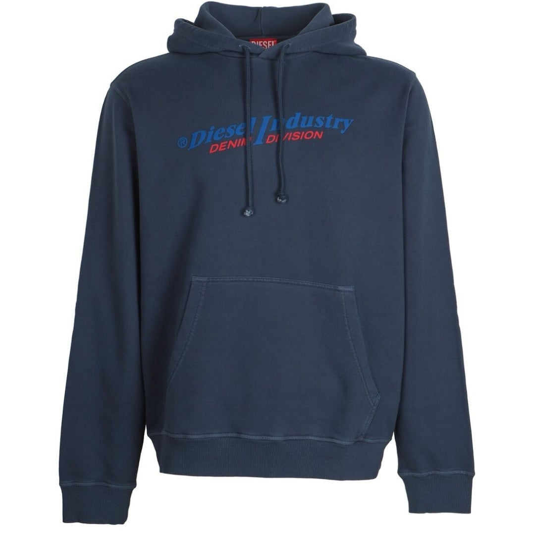 Diesel Industry Denim Division-logo marineblauwe hoodie