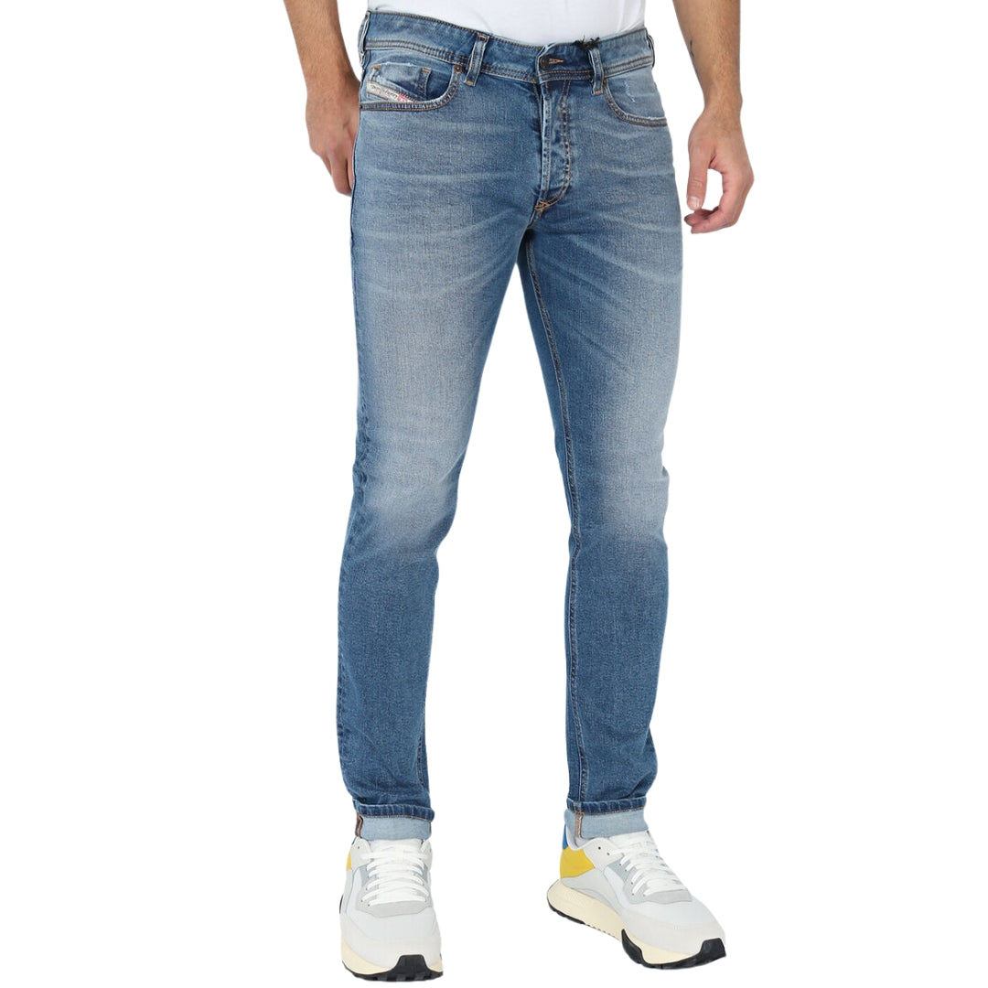 Diesel Thommer-X vervaagde blauwe slanke jeans