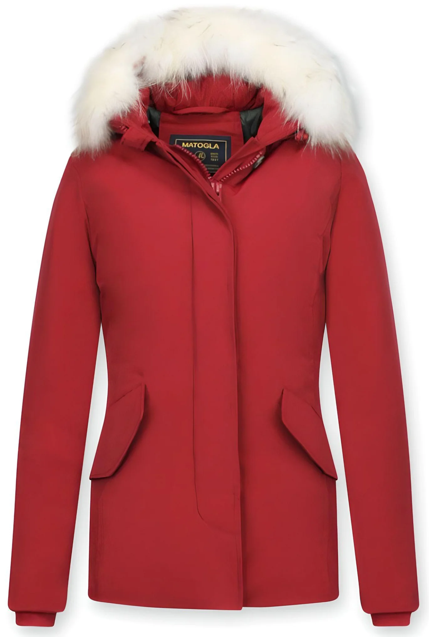 Matogla Winterjas rood bontkraag