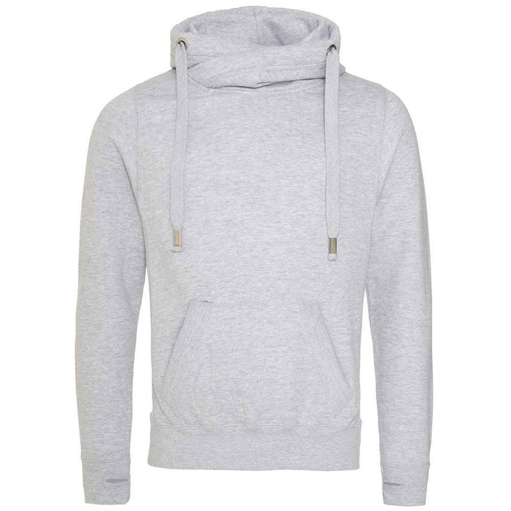 Awdis Unisex heather pullover hoodie met kruishals voor volwassenen