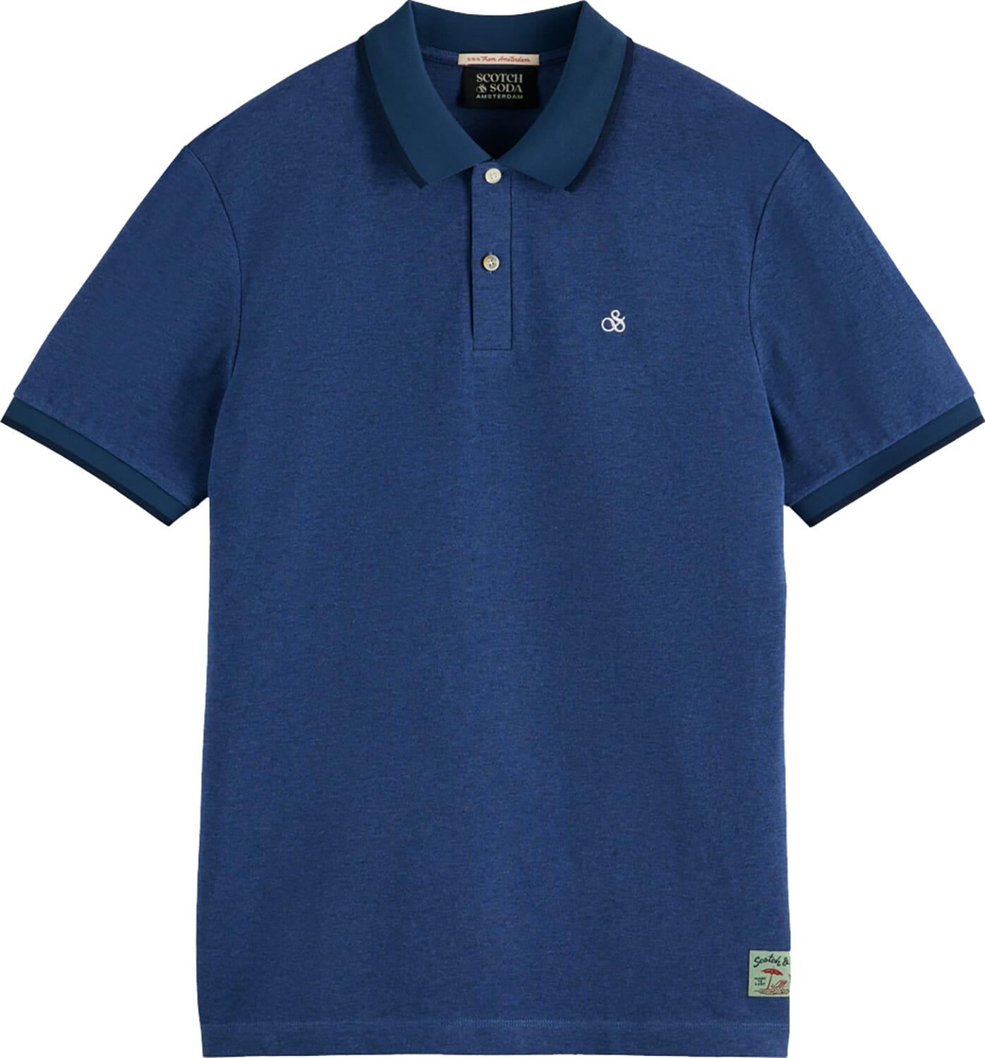 Scotch & Soda Polo Melange Blauw heren