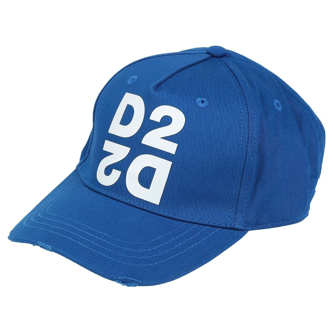 Dsquared2 D2 gespiegeld logo blauwe pet