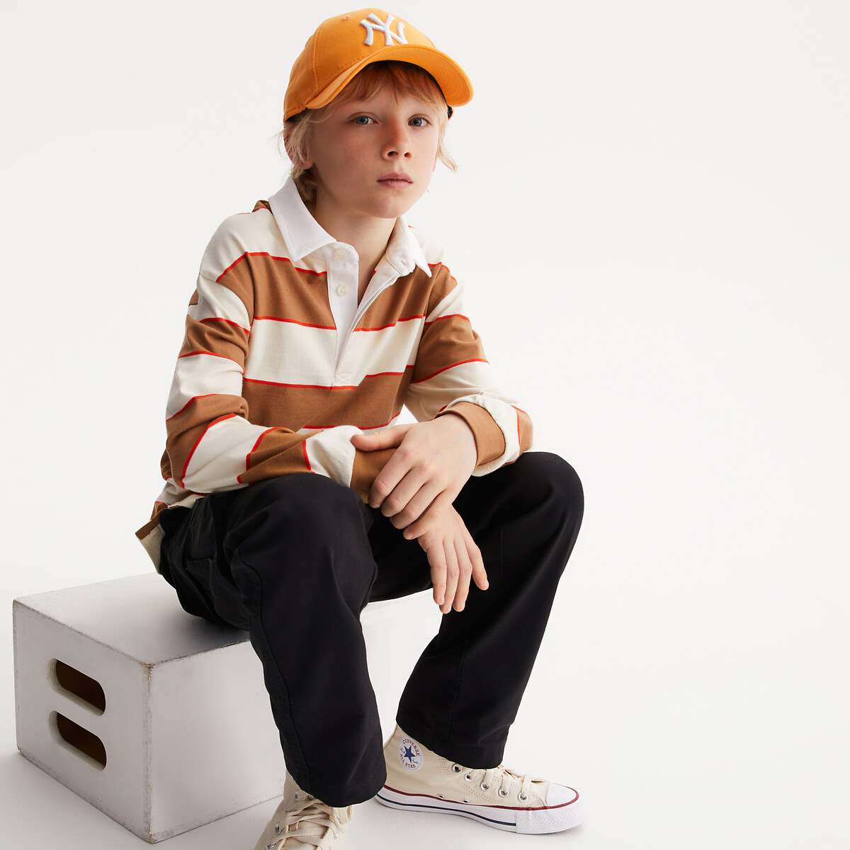LA REDOUTE COLLECTIONS Gestreepte rugby polo met lange mouwen
