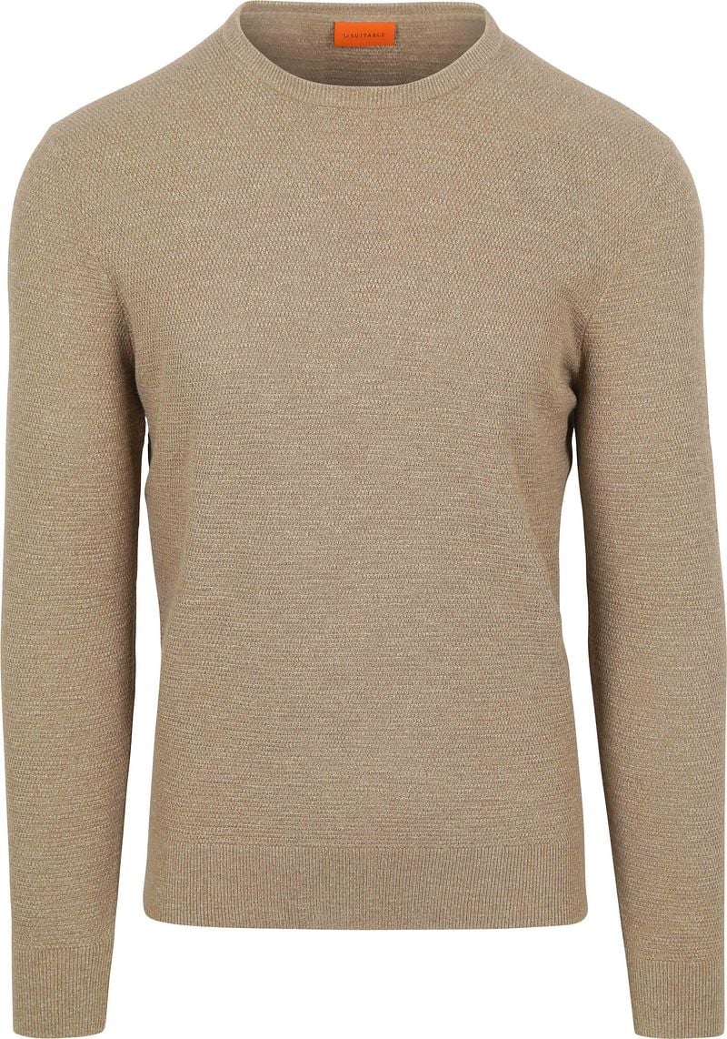 Suitable Trui Structure Slub Beige