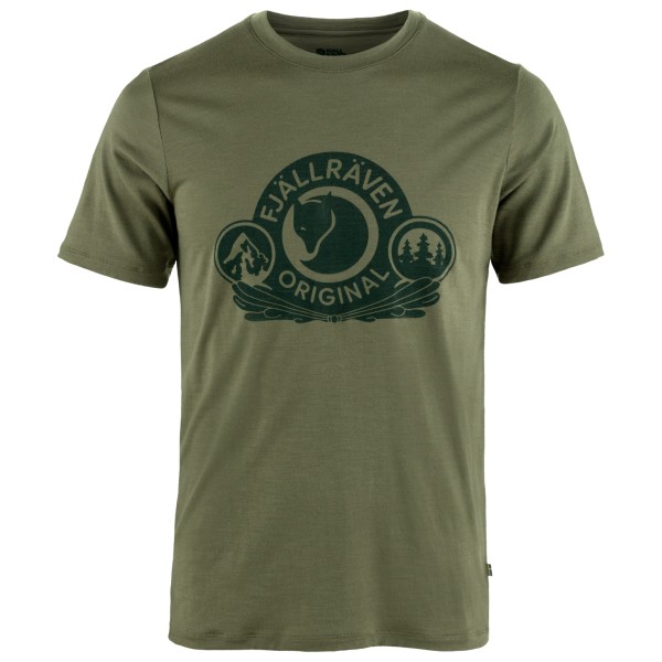 Fjällräven - Abisko Wool Classic S/S - Merinoshirt, olijfgroen