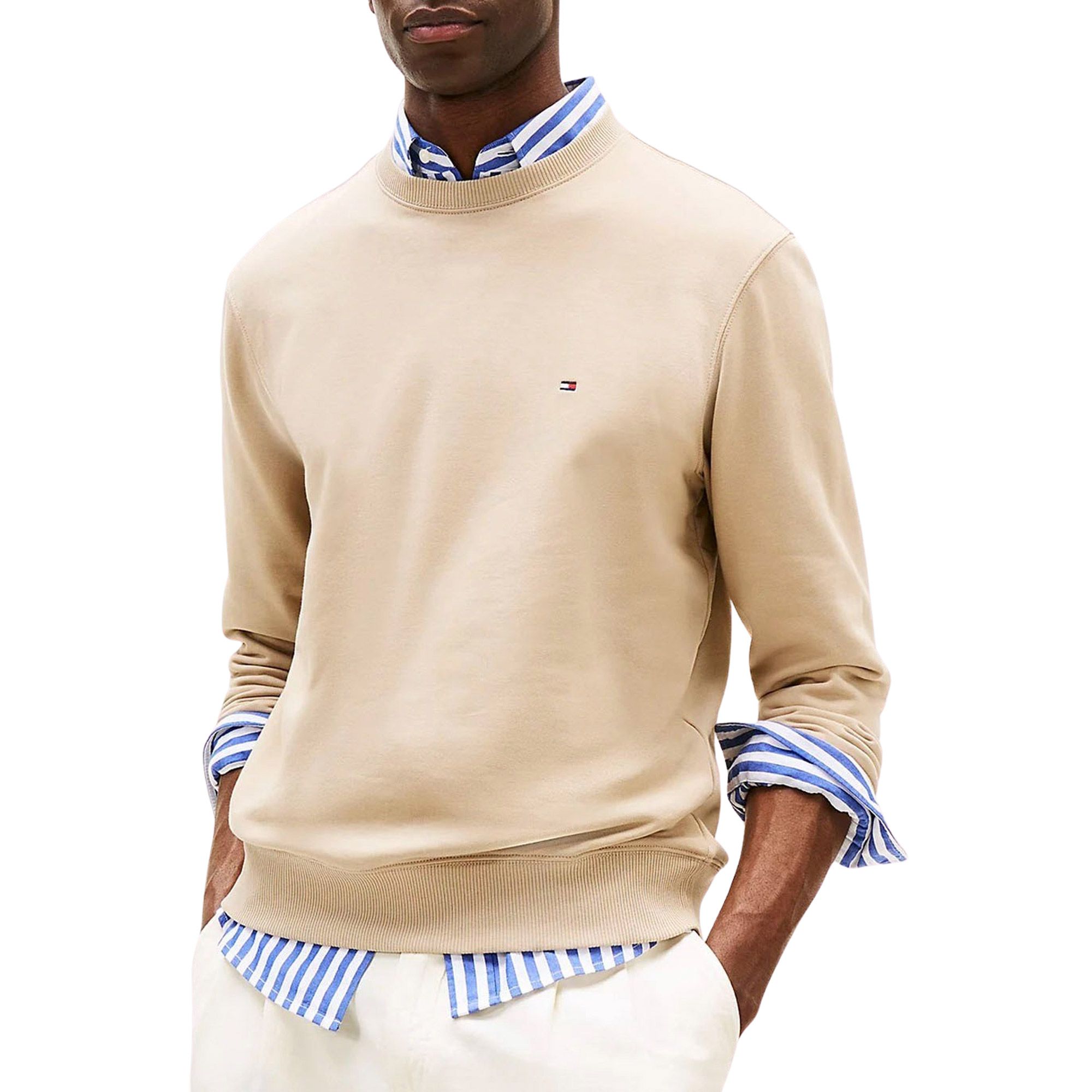 Tommy Hilfiger Essential Flag Embroidery Crew Neck Sweater Heren