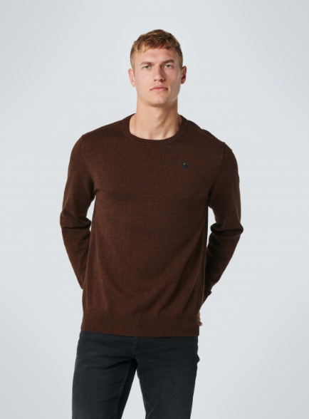 No Excess Pullover Crewneck 2 Coloured Melange Camel  