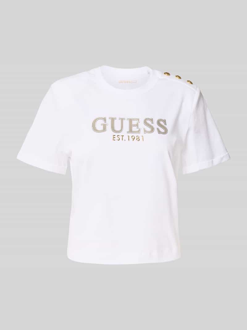 Guess Kort T-shirt met labelprint