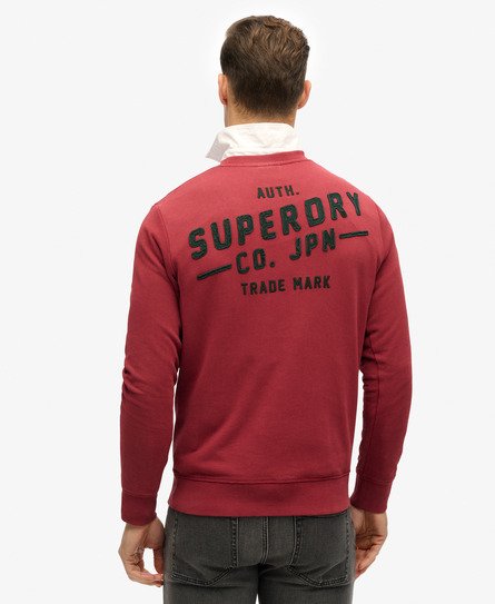 Superdry Mannen Workwear Sweatshirt met Applicatie Rood