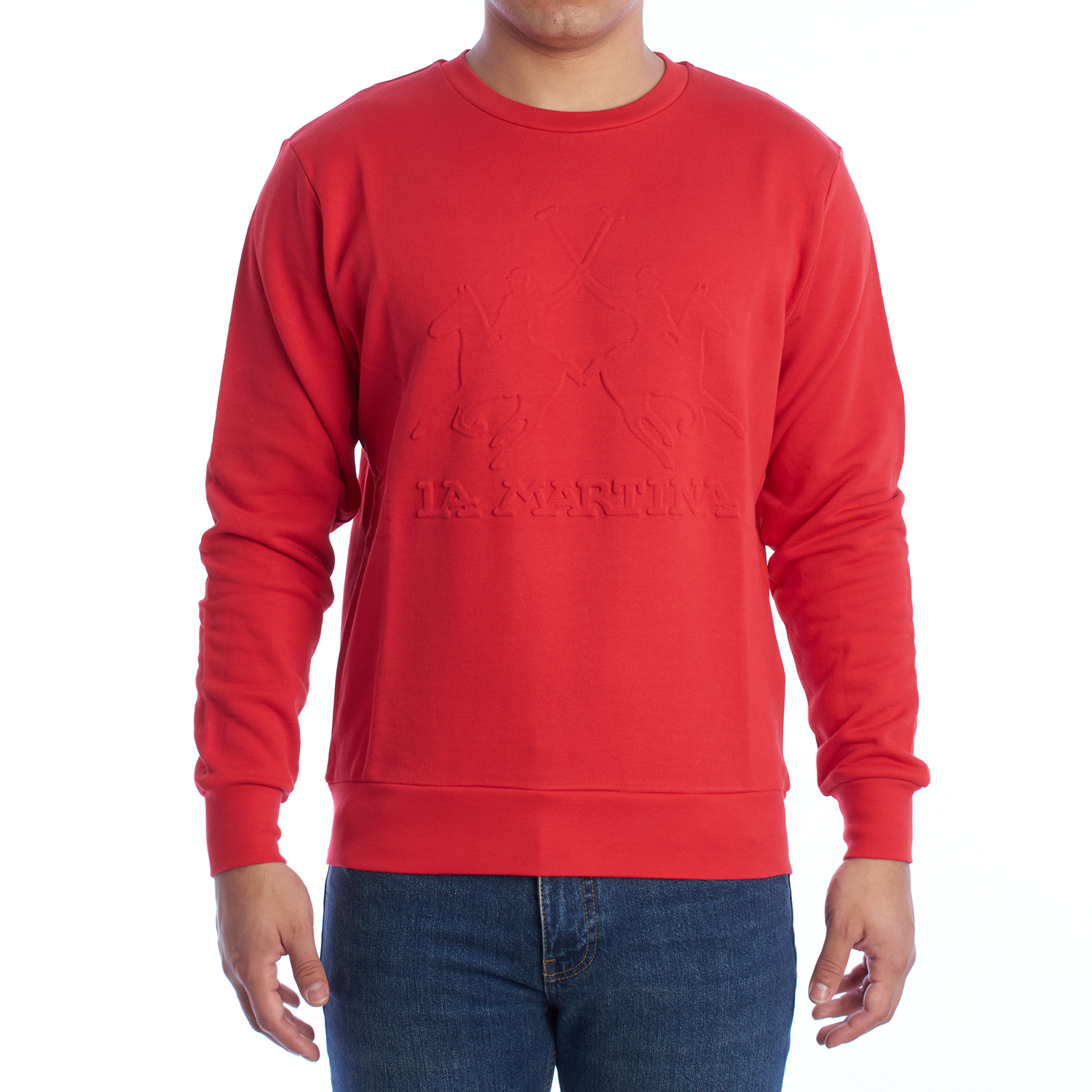 LA MARTINA Heren Regular Fit Sweatshirt met ronde hals TMF003-FP221