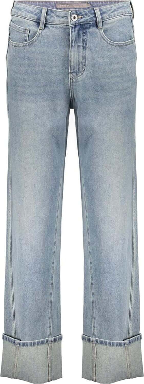 Geisha Jeans wide big turn up Blauw dames