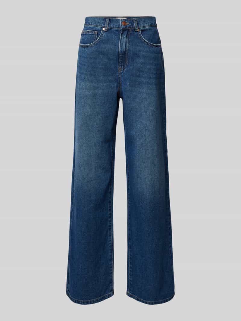 Only Wide leg jeans van zuiver katoen met contrasterende naden, model 'HOPE'