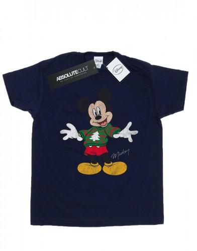 Disney jongens Mickey Mouse kersttrui T-shirt 7-8 Years wit
