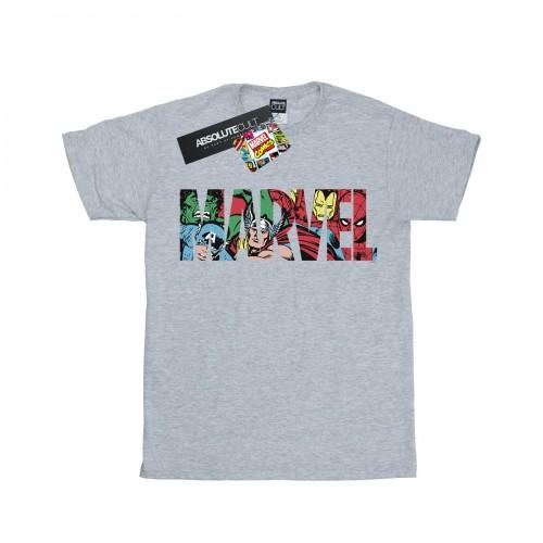Marvel Comics jongens logo karakter infill T-shirt 7-8 Years wit