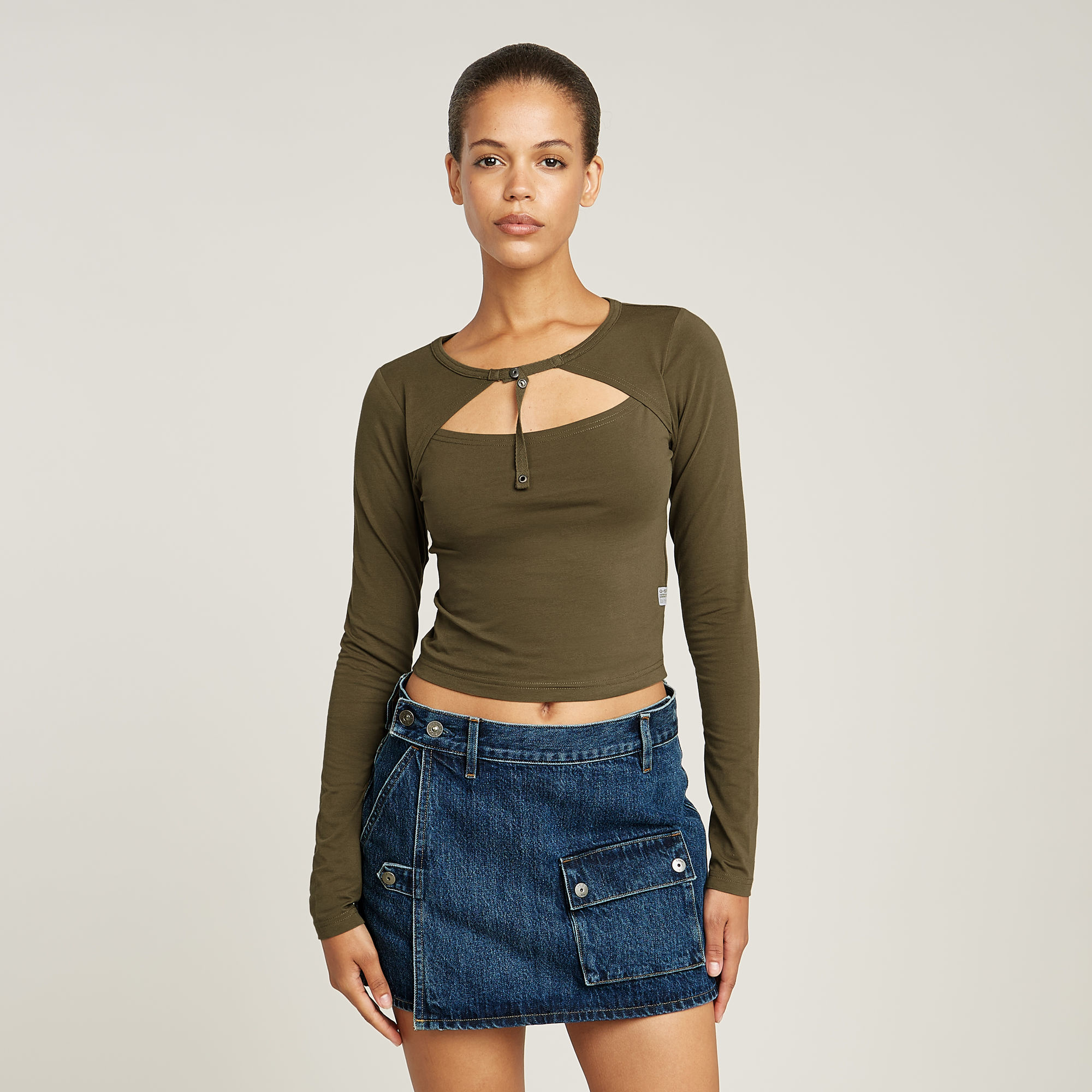 G-Star RAW Keyhole Slim Korte Top - Groen - Dames