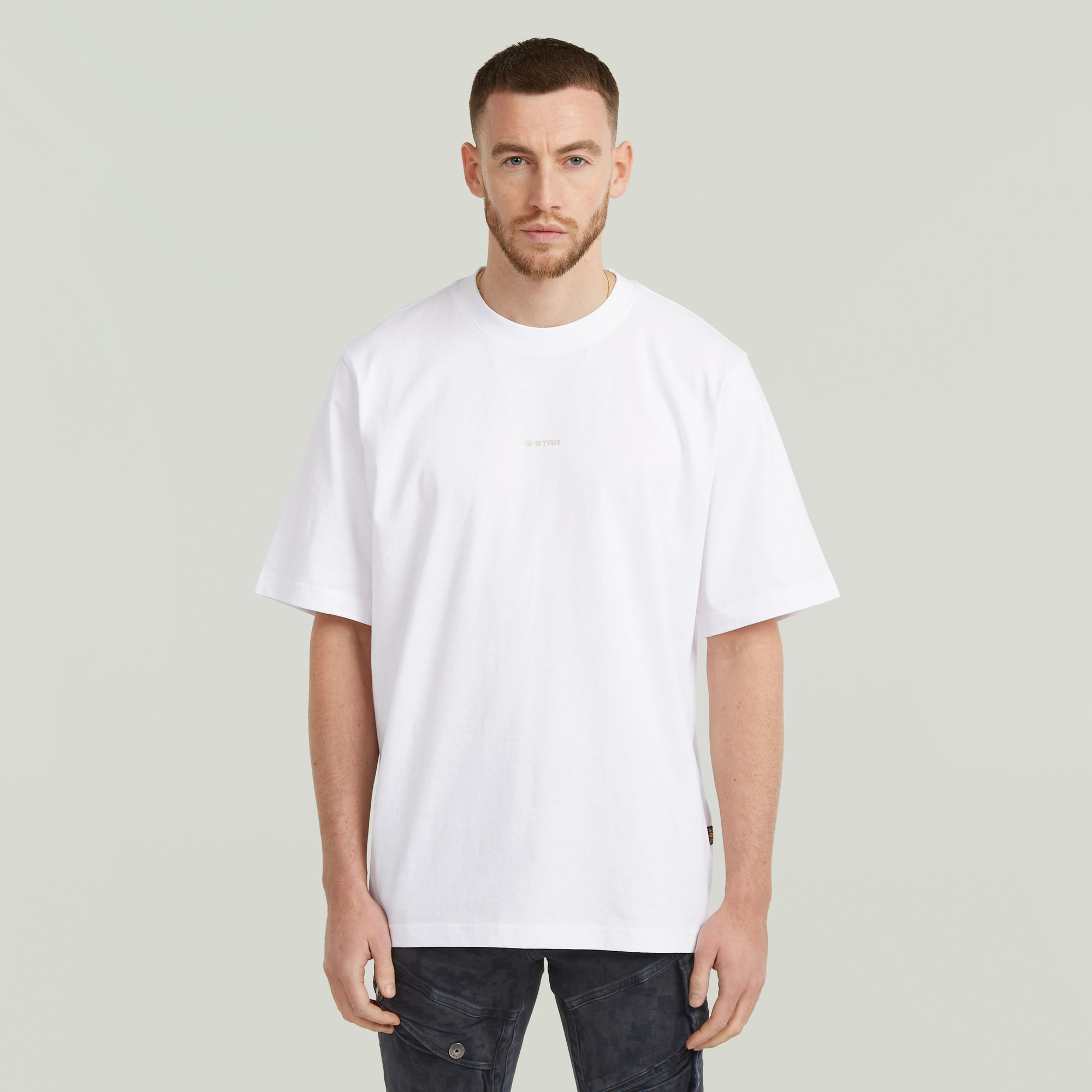 G-Star RAW Center Chest Logo Loose Boxy T-Shirt - Wit - Heren