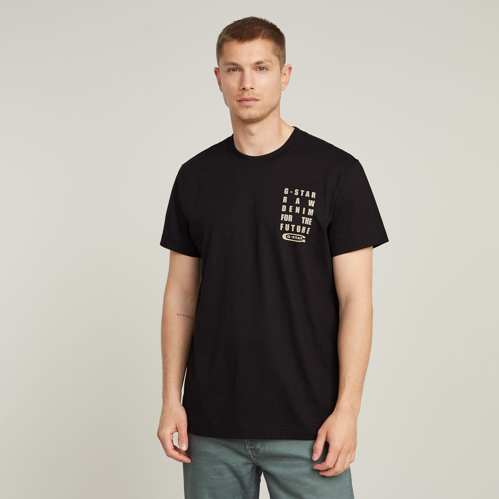 G-Star RAW Text Chest T-Shirt - Zwart - Heren