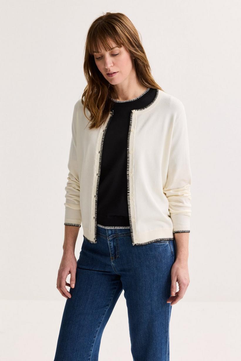 Mayerline Korte Cardigan Met Geborduurde Boord