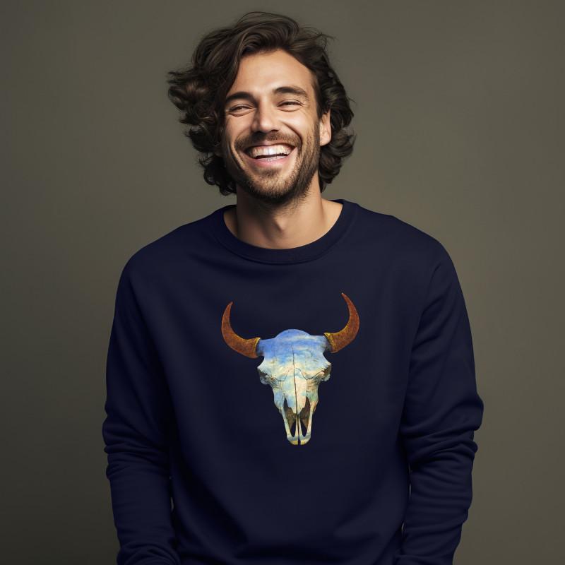 Le Roi du Tshirt Sweat Homme - BIG SKY XS marineblauwe kleur