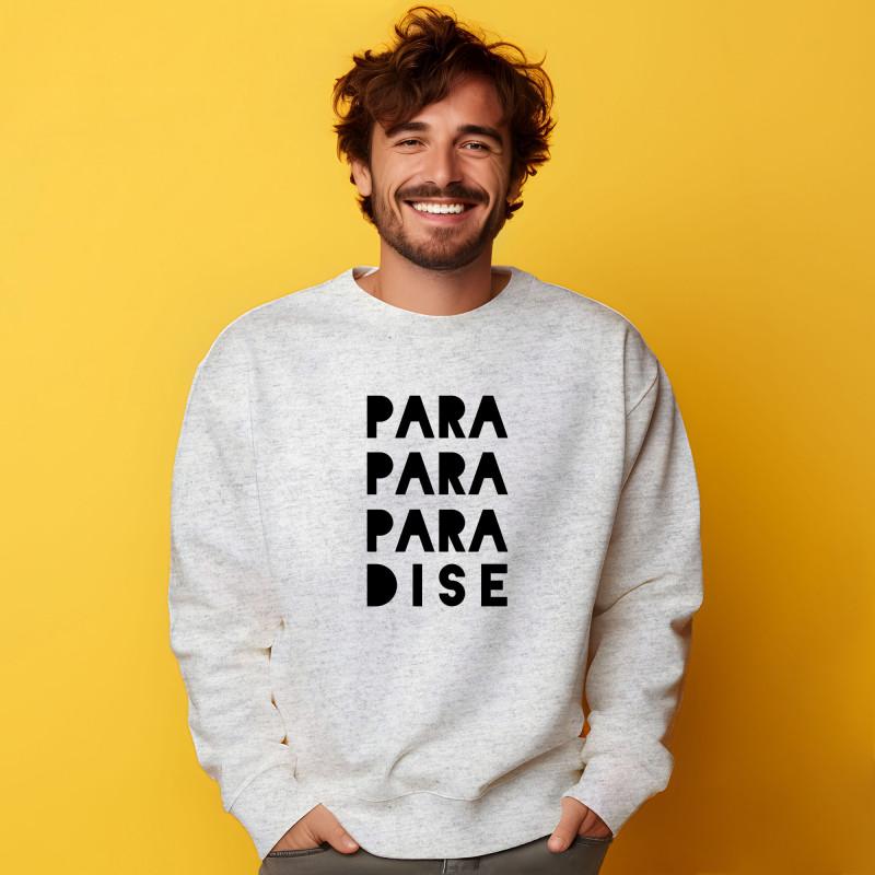 Le Roi du Tshirt Sweat Homme - PARA PARA PARA DISE XS heide grijze kleur
