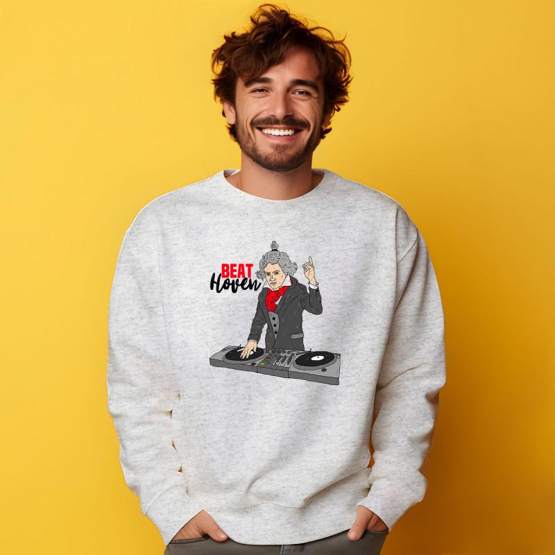 Le Roi du Tshirt Sweat Homme - BEAT HOVEN XS heide grijze kleur