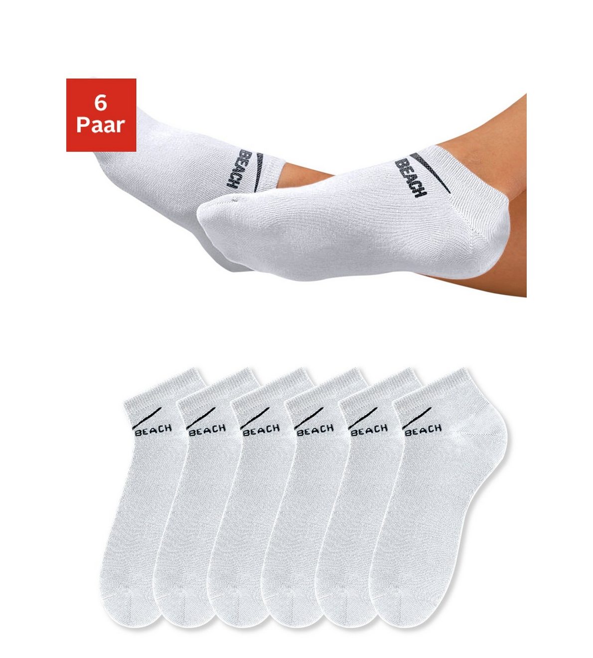 Venice Beach Sneakersokken perfecte pasvorm door lycra-aandeel (set, 6 paar)