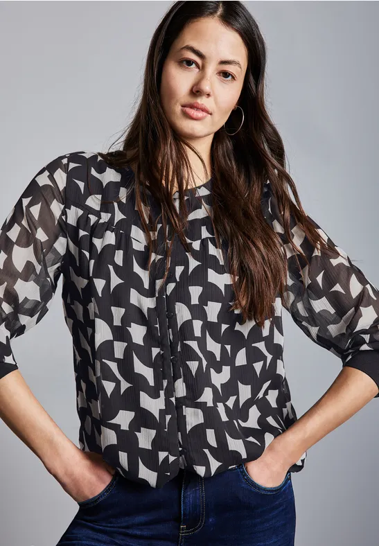 Street One Gedessineerde chiffon blouse