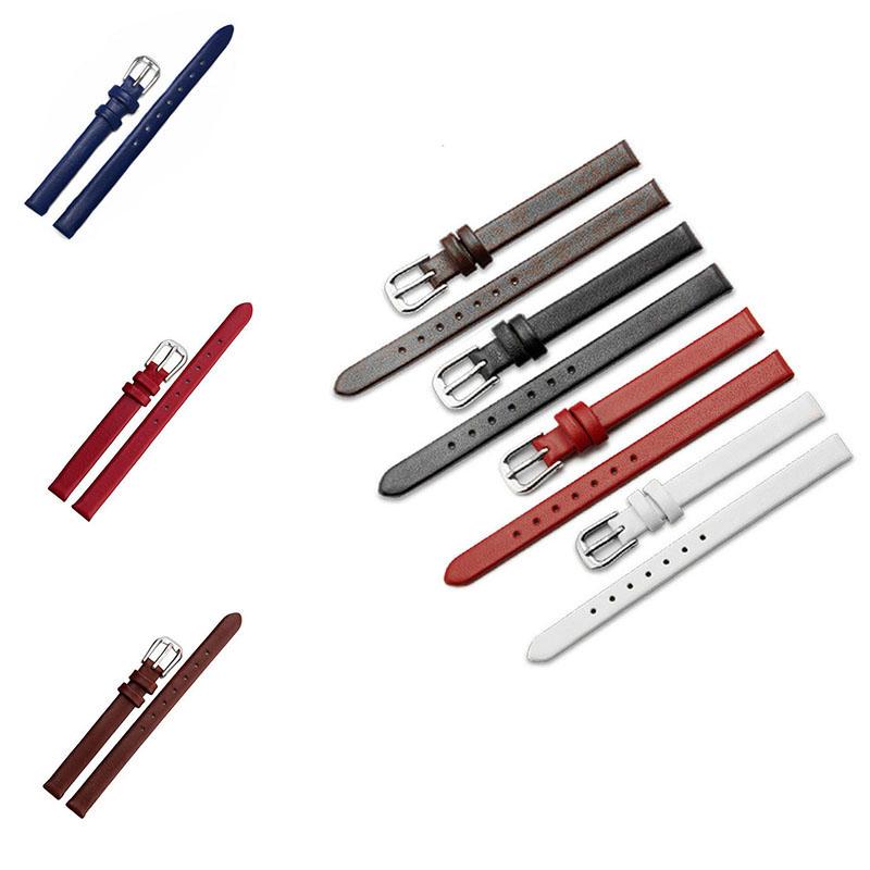 Dunne polsband met gesp Echt leren armbandband Dameshorlogeband 6mm rood