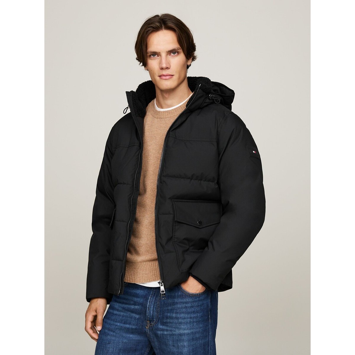 Tommy hilfiger Korte parka, waterafstotend en isolerend