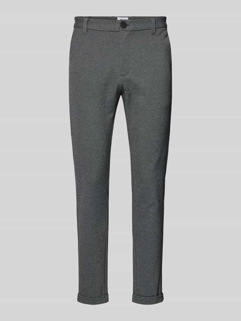 Lindbergh Slim fit stoffen broek met verkort model