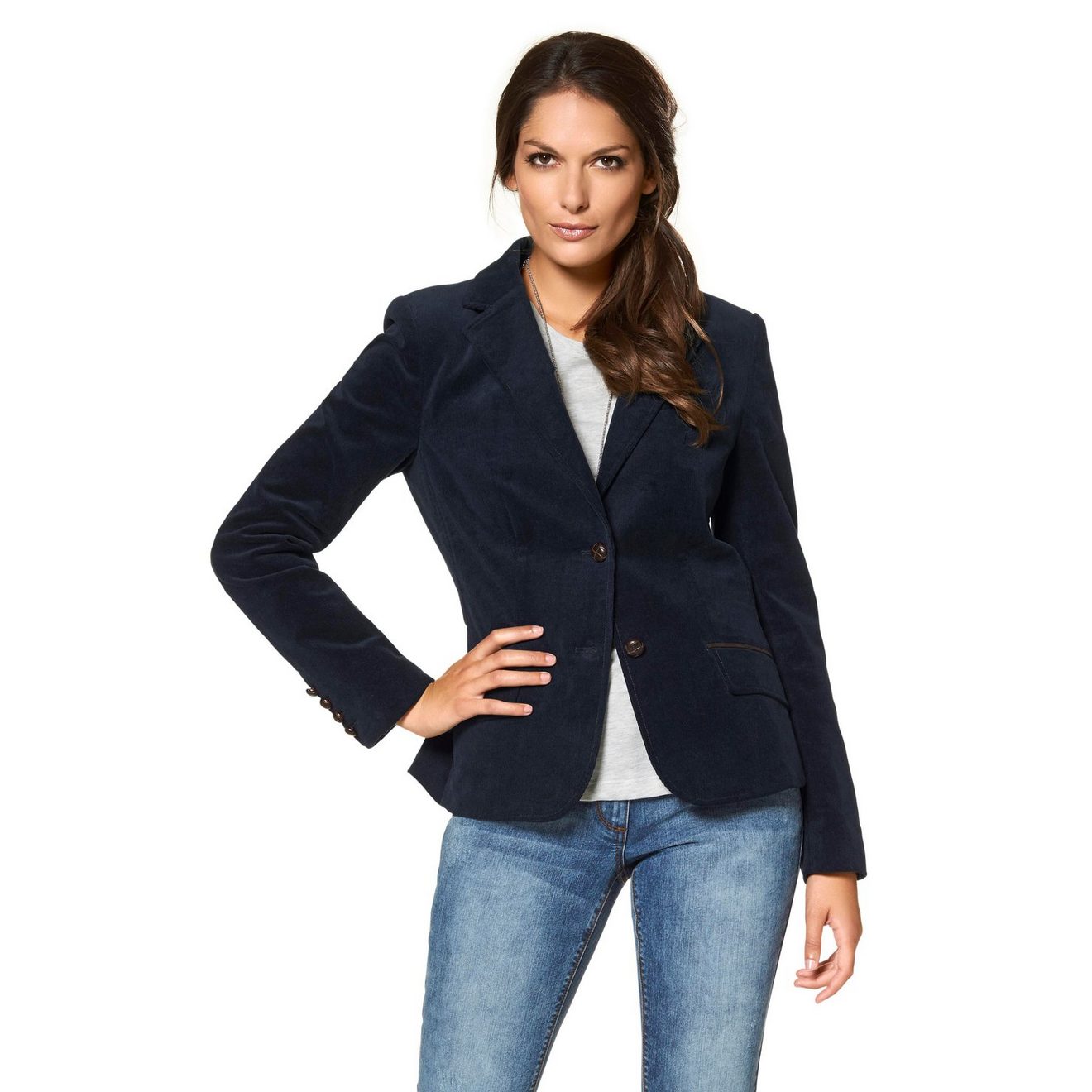 Aniston CASUAL Jasje met stofafwerkingen en mouwpatches