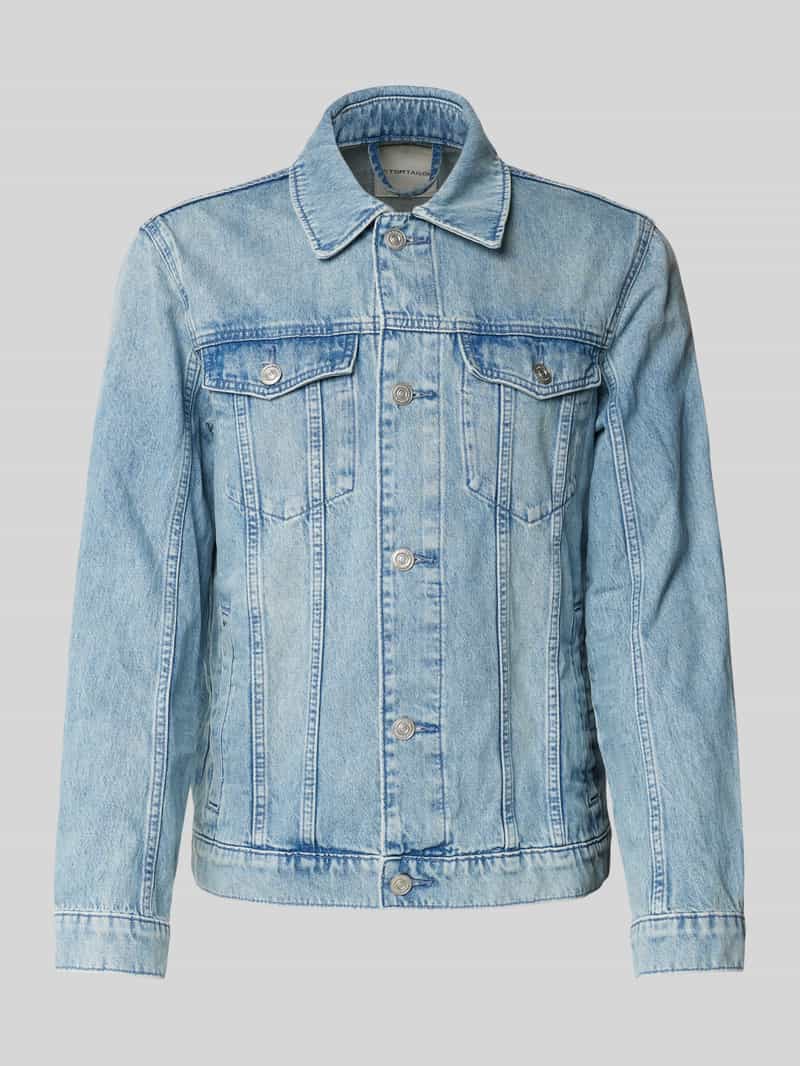 Regular fit jeansjack van puur katoen met paspelzakken op de borst