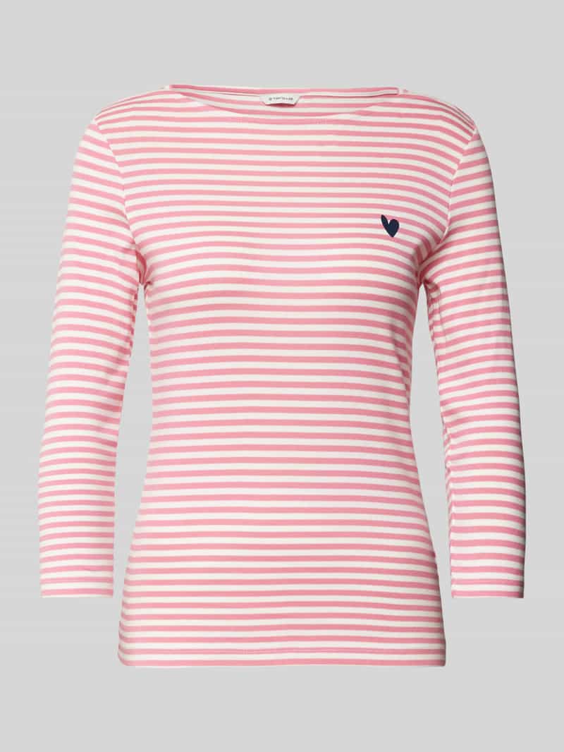 Tom Tailor Shaped fit 3/4-shirt met katoen