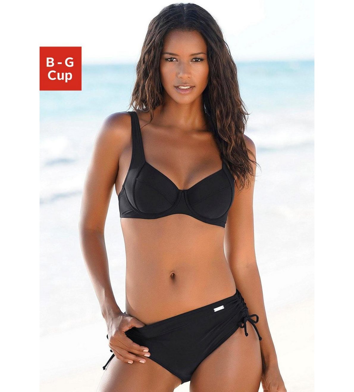 Lascana Beugelbikini met opzij aangerimpeld bikinibroekje