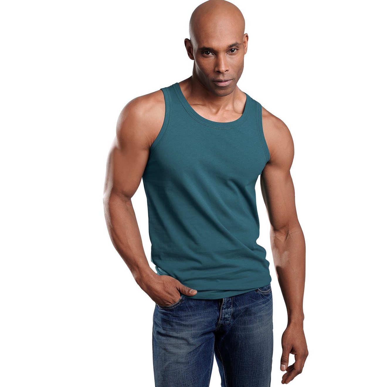 H.I.S Tanktop Onderhemd voor heren met ronde hals van katoen (set, 3-delig)