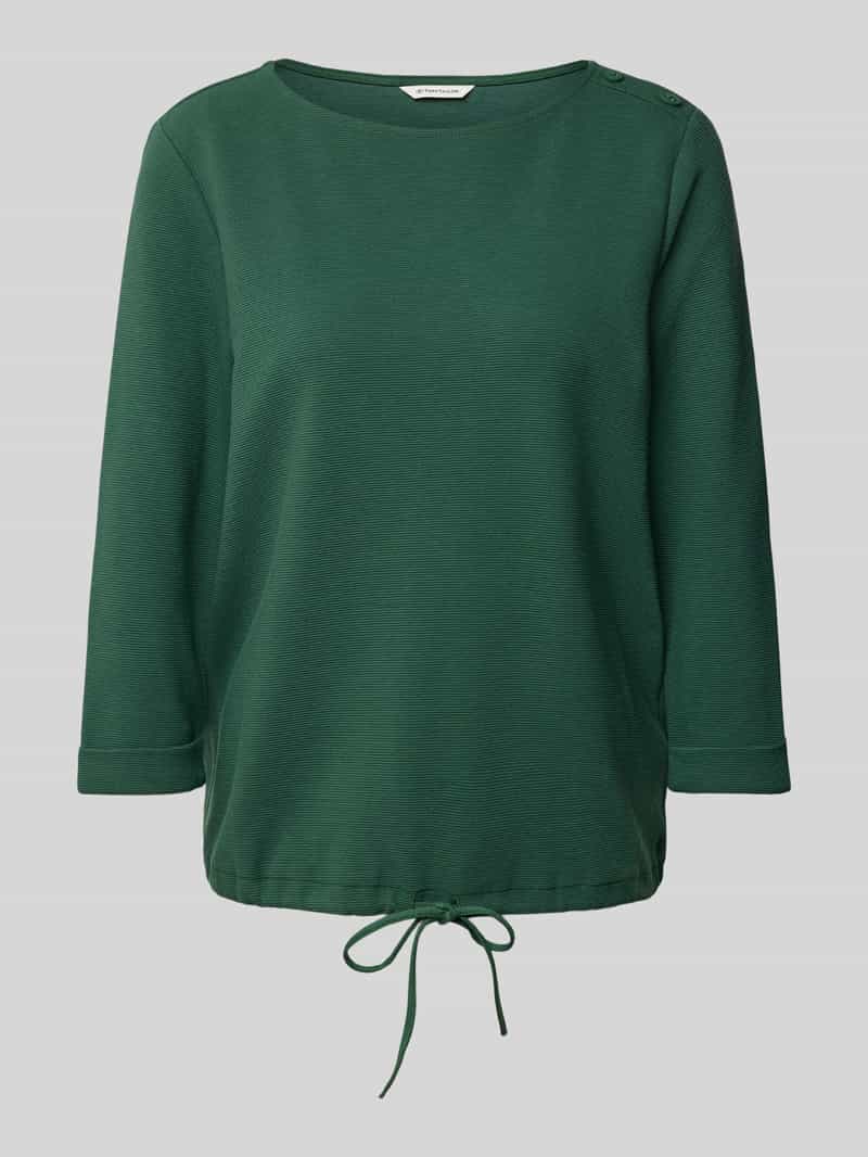 Tom Tailor Relaxed fit shirt met 3/4-mouwen van biologische katoenmix met knoopdetails