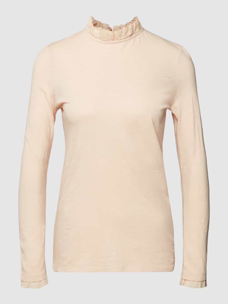 Rich & Royal Shirt met lange mouwen 2409 O Slub F LS met ruches aan de halslijn en manchetten
