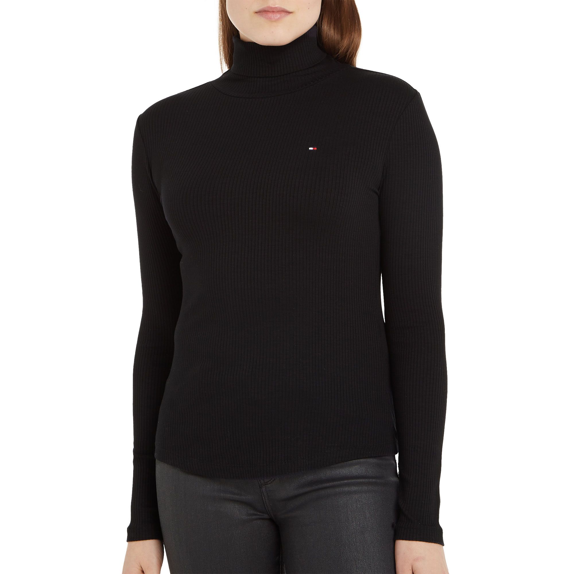 Tommy Hilfiger Rib Roll Neckongsleeve Shirt Dames