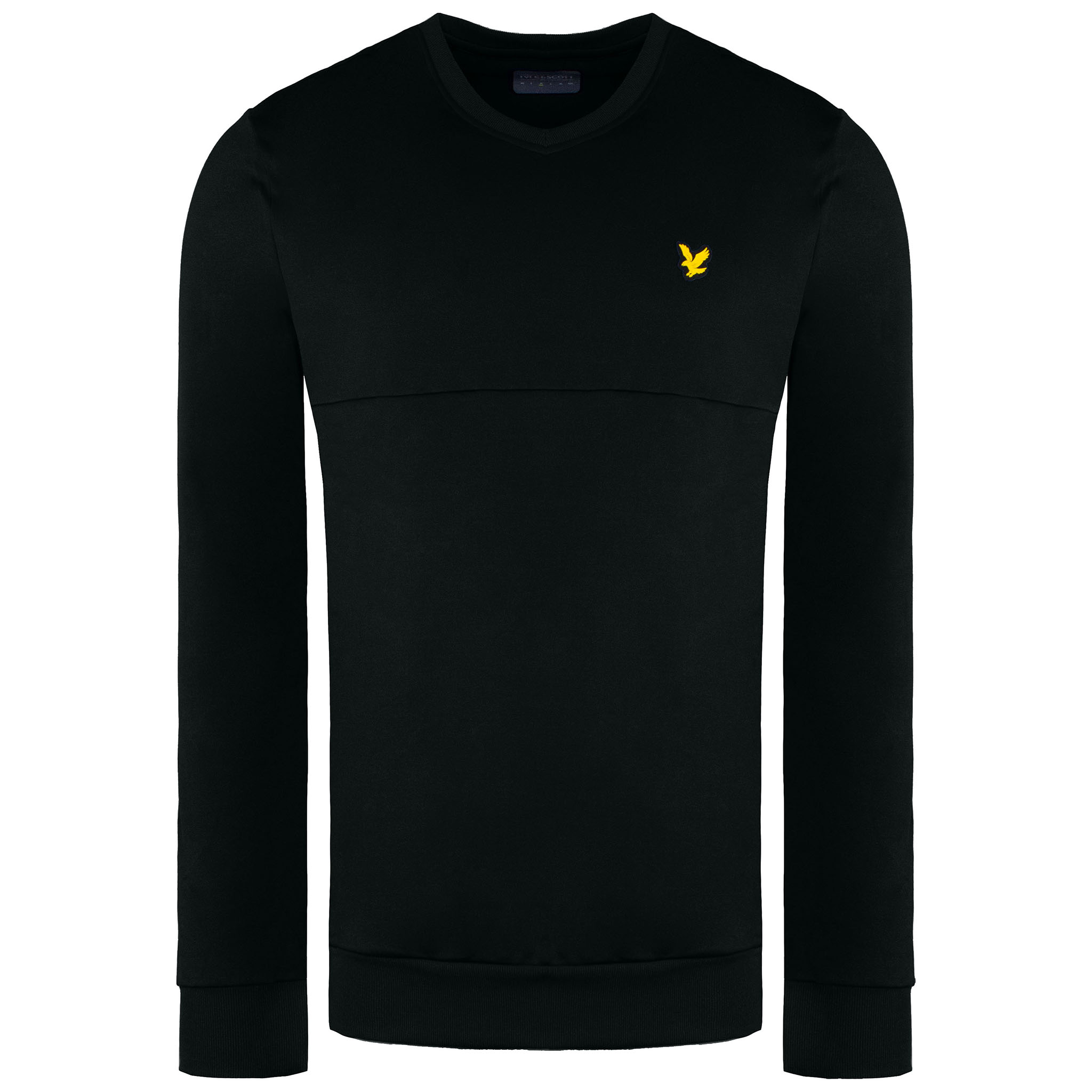 Lyle & Scott V-hals Colour Block Midlay Zwarte trui