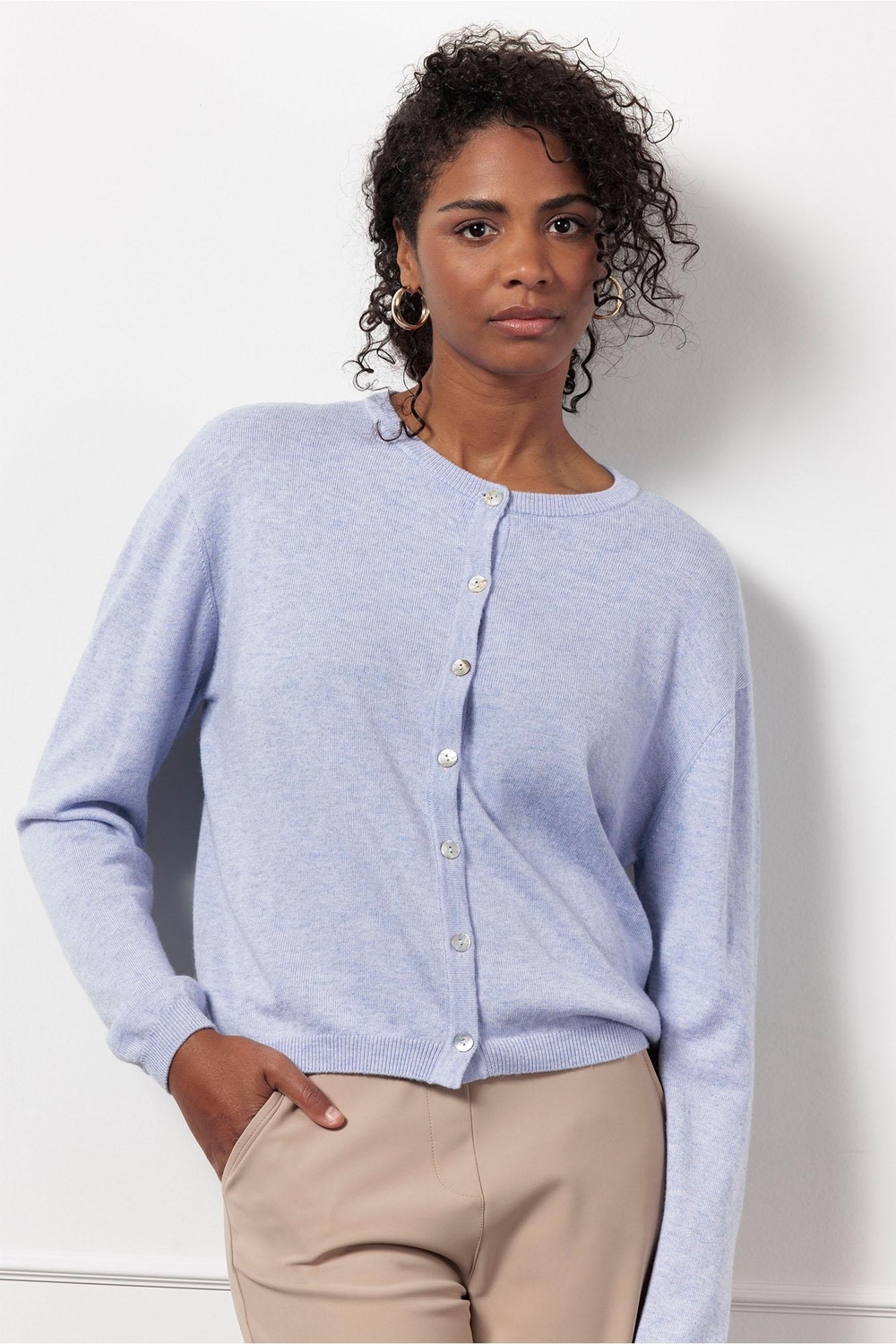 Studio Anneloes Bibi Cashmere Cardigan 12500 Vest 4800 Light Lila