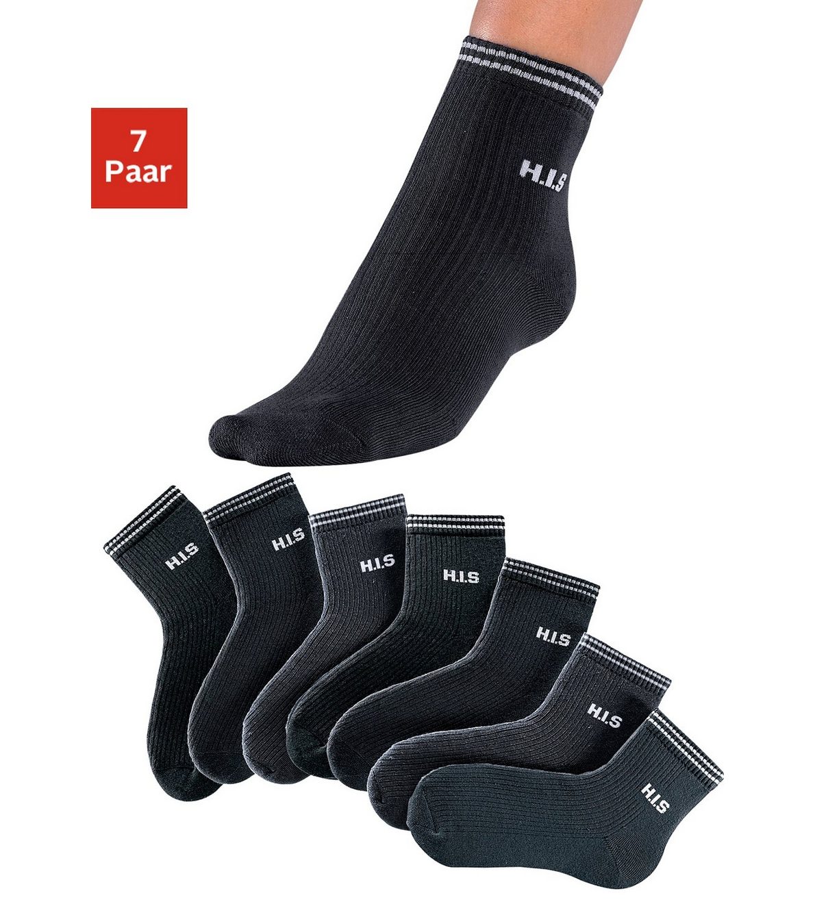 H.I.S Korte sokken met frotté (set, 7 paar)