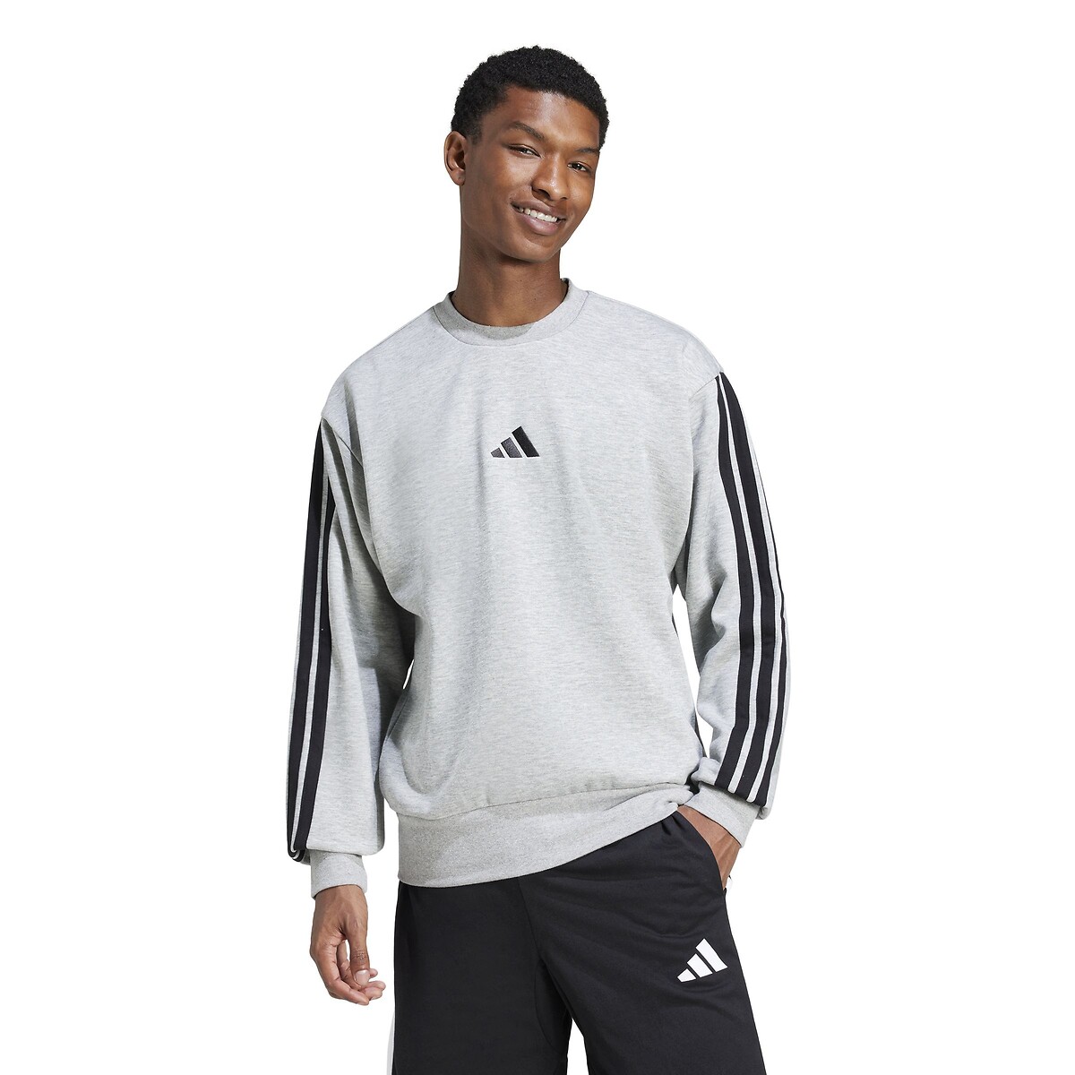 ADIDAS SPORTSWEAR Sweater in molton met ronde hals Essentiel 3-stripes