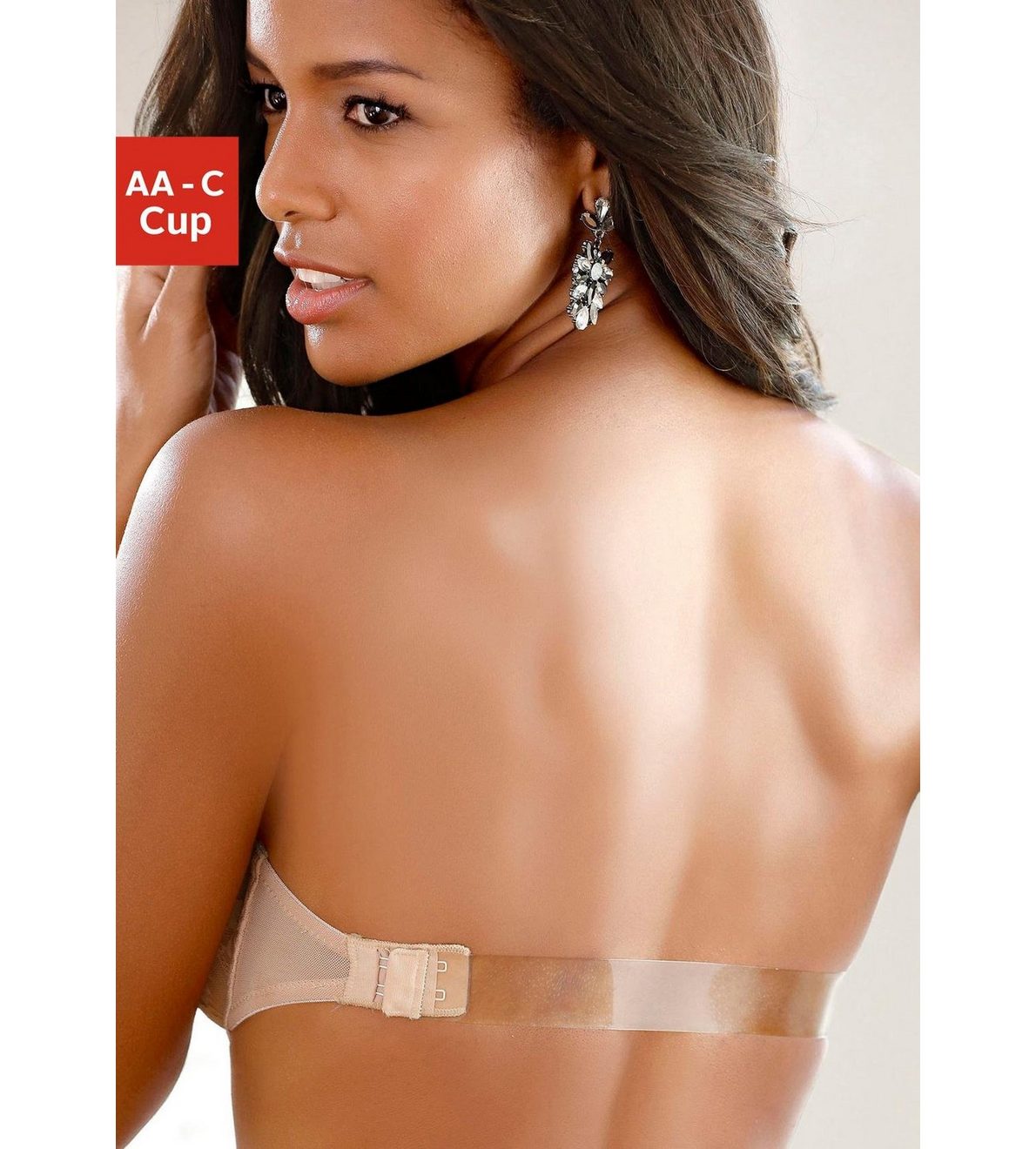 Lascana Bh met steuncups met transparante achterkant en afneembare halternek,